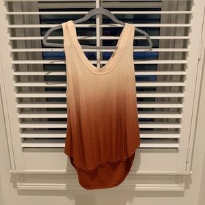 Orange ombré knitted tank top